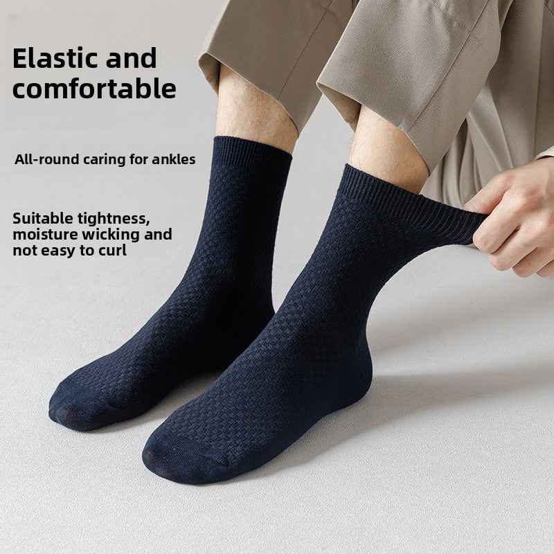 Bamboo fiber men's sweat-absorbing and breathable socks