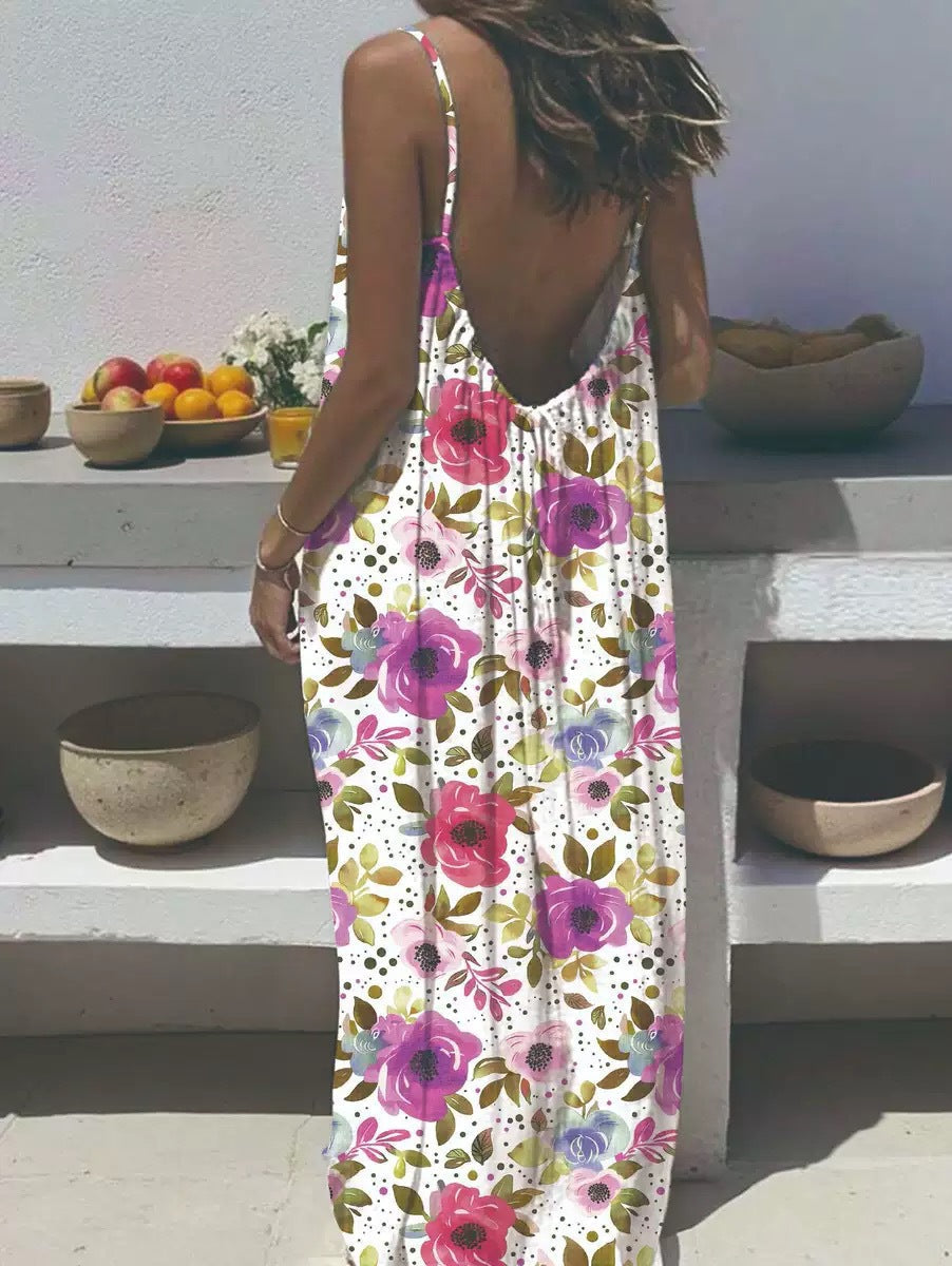 Womens Strappy Backless Maxi Dress Colouronova