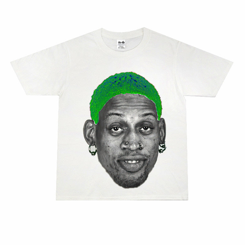 Vintage Basketball Player Print Cotton T-Shirt Colouronova