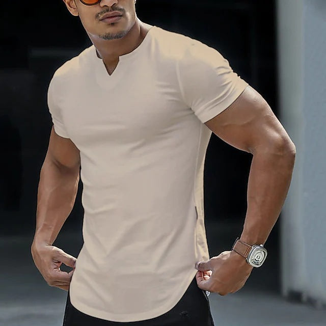 V-neck Men's Casual T-shirt Colouronova