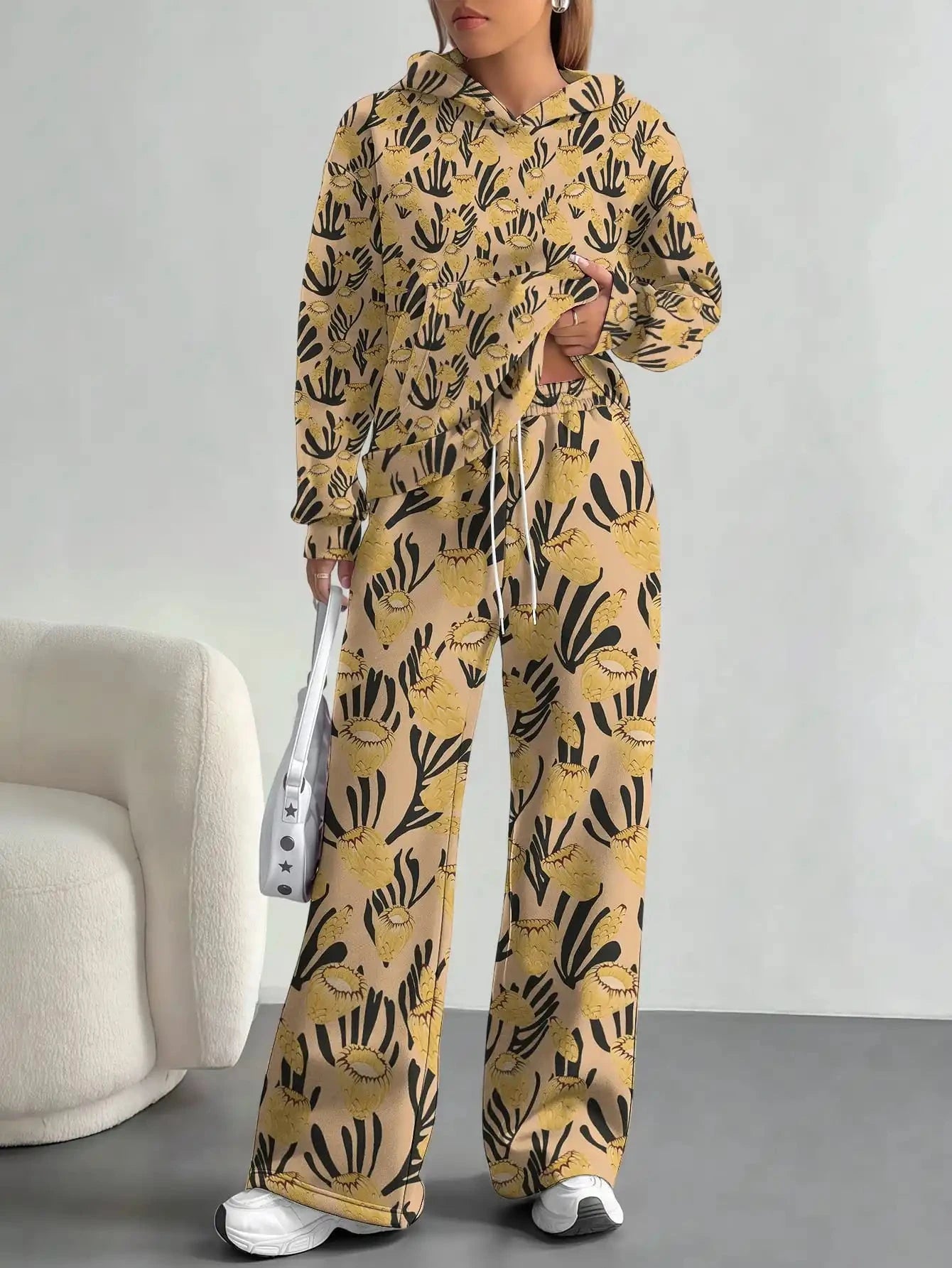 Splicing foreign trade 2025 floral pattern new hot style autumn and winter new fashion casual European and American suits for Colouronova