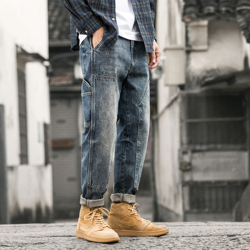 Seam-stitched workwear jeans Colouronova