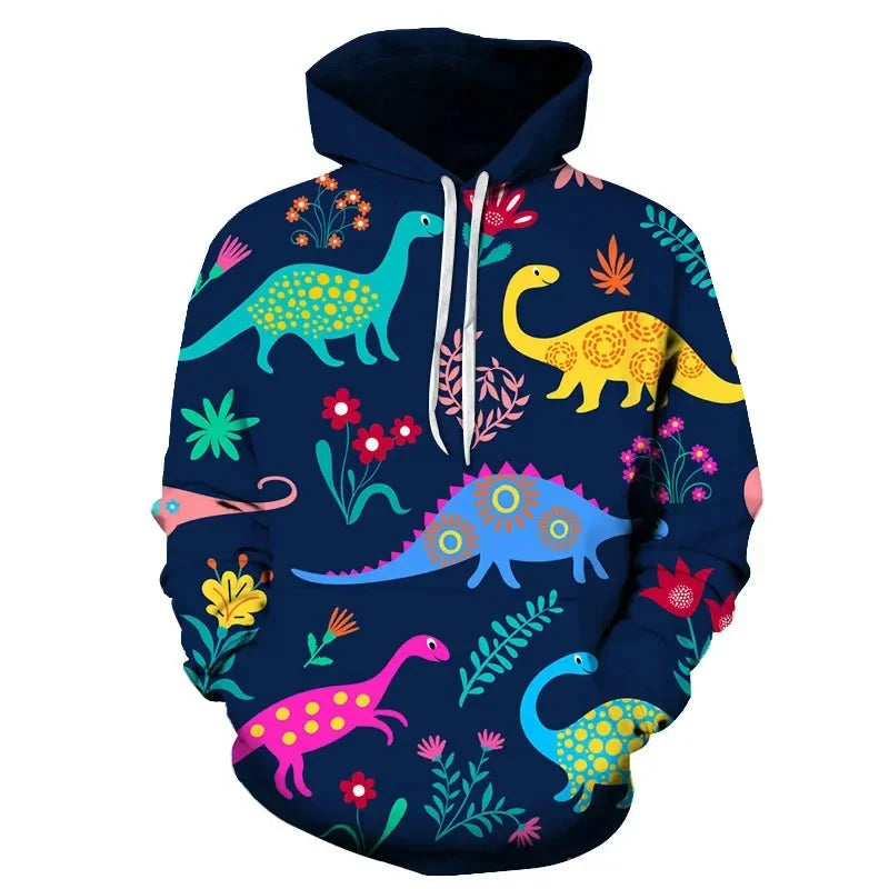 Cartoon Dinosaur 3D Printed Hoodies For Men Clothes Funny Fashion Women Sweatshirt Casual Streetwear Pullovers Y2k Tracksuit Top - Colouronova