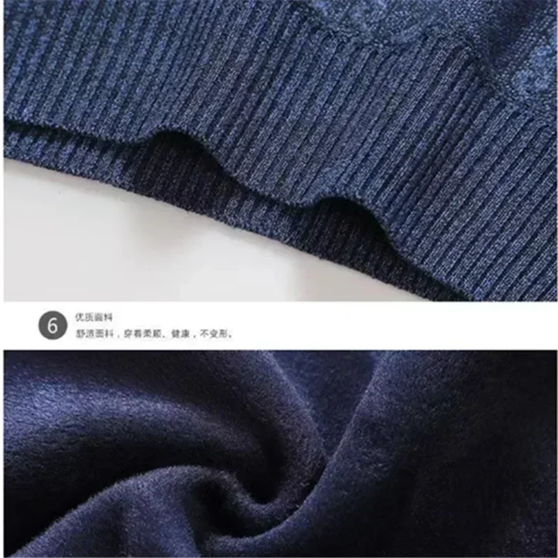 New Men's Autumn Winter Warm Sweater Solid Pullovers Male Thick Jumpers Knitwear Round Neck Casual Clothing Knitted Sweater Men - Colouronova