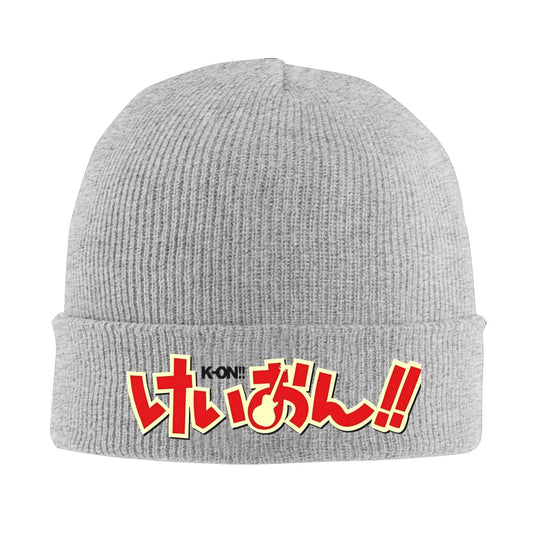 K-on logo Knitted Caps Women's Men's Skullies Beanies Autumn Winter Hats Acrylic  Warm Melon Cap - Colouronova