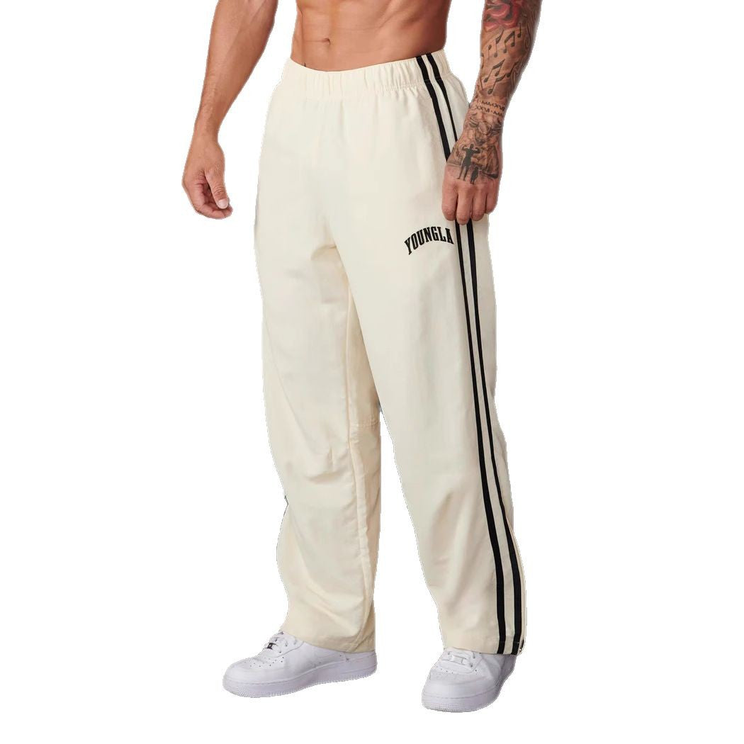 Double-strip stitched printed casual pants Colouronova