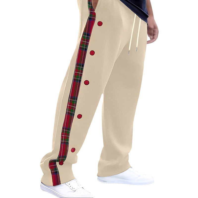 Pants with contrasting color patchwork patterns Colouronova