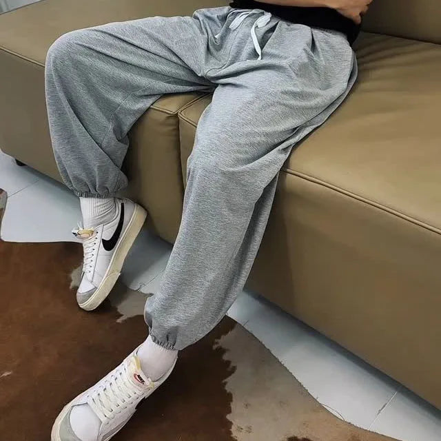 Vintage Solid Fleece Sweatpants Loose Unisex Clothing Casual Classic Gray Wide Leg Warm Trouser Thick Jogger Hip Hop Winter 2025 - Colouronova