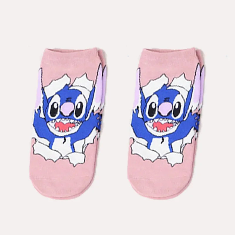 Disney Stitch Children's Short Socks Anime Men Women Short Socks Cute Casual Breathable Shallow Mouth Ship Socks Birthday Gift - Colouronova