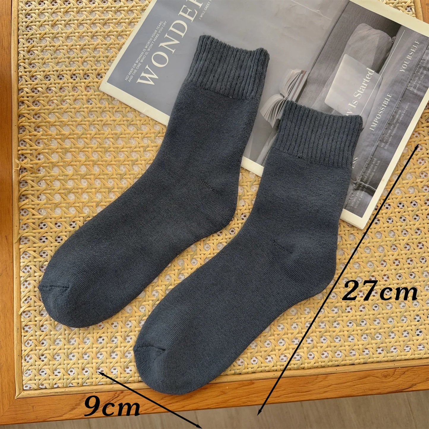1/3Pairs Super Thick Warm Socks Soft Men High Tube Long Socks Solid Color Sock Against Cold Snow Comfortable Winter Essentials - Colouronova