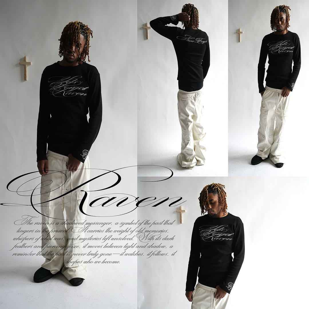 American Long-sleeved T-shirt Diablo Vintage Print