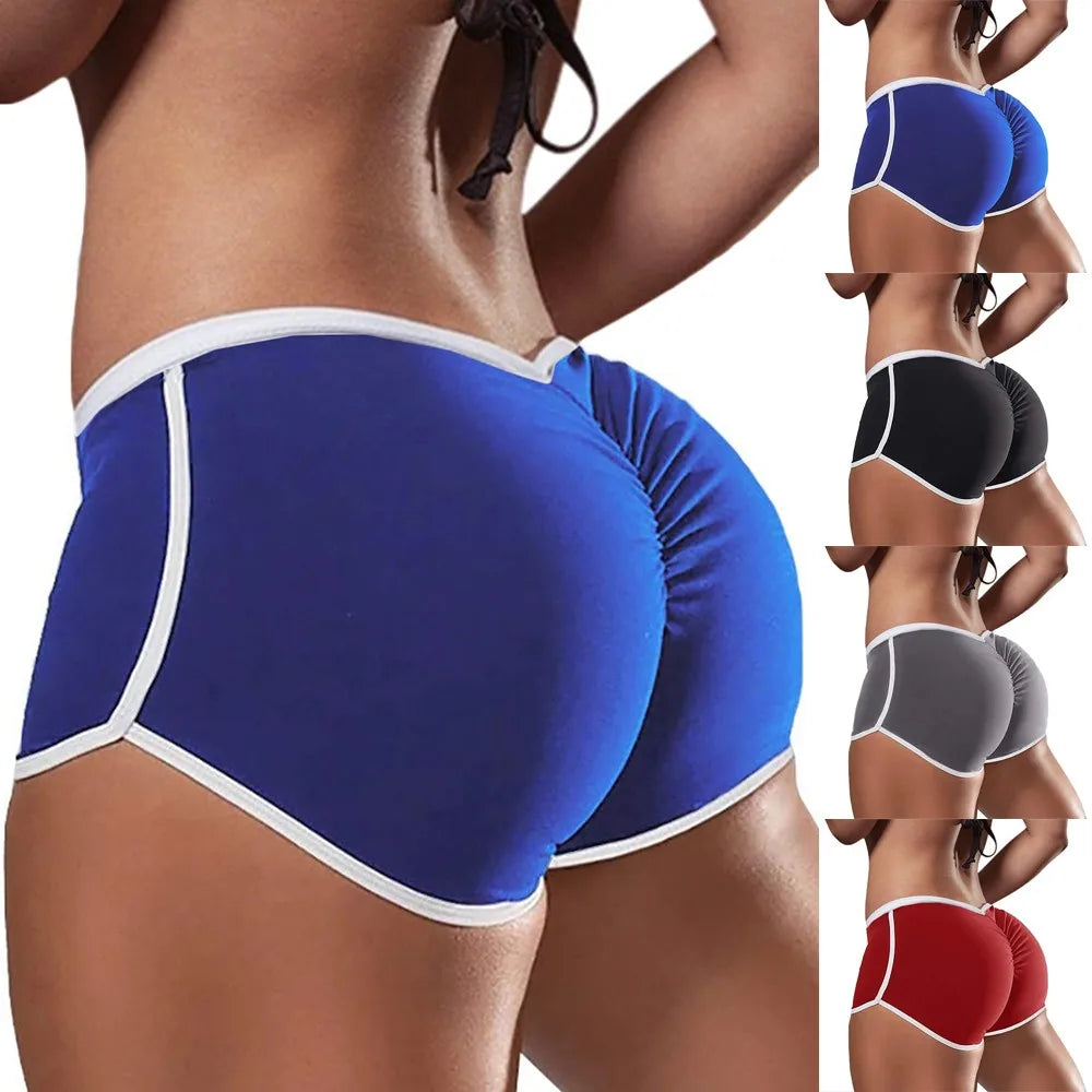 Womens Gym Fitness Sports Shorts Elastic Waist Butt-lift Buttocks Yoga Hot Pants Sexy Breathable Lingerie Ultra-Thin Underwear - Colouronova