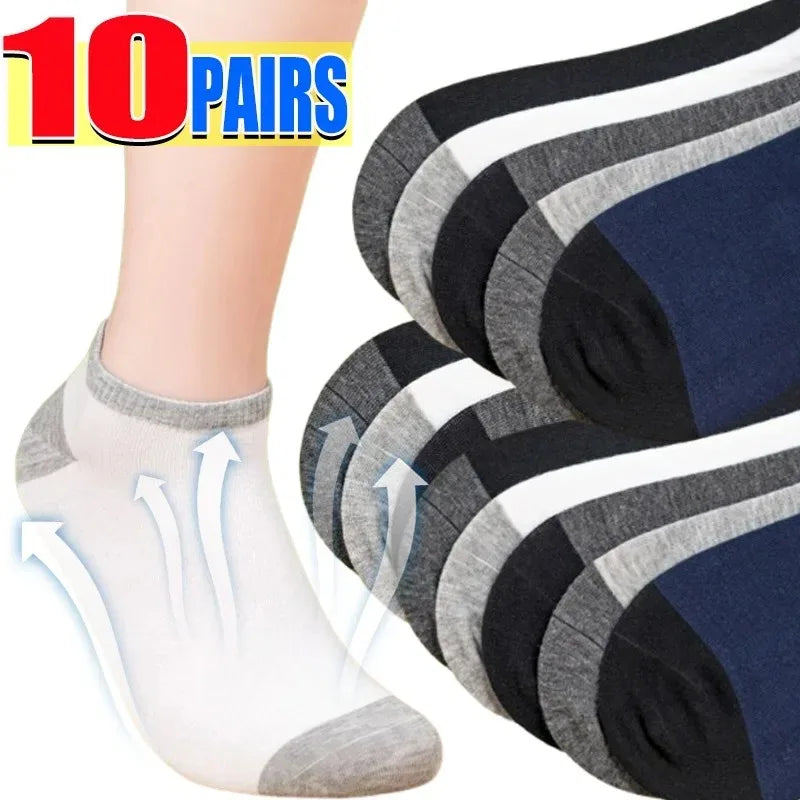 1-10Pairs Breathable Mens Socks Summer Comfort Socks Lightweight Soft Fashion Color Block Low Cut Daily Wear Ankle Fashion Socks - Colouronova