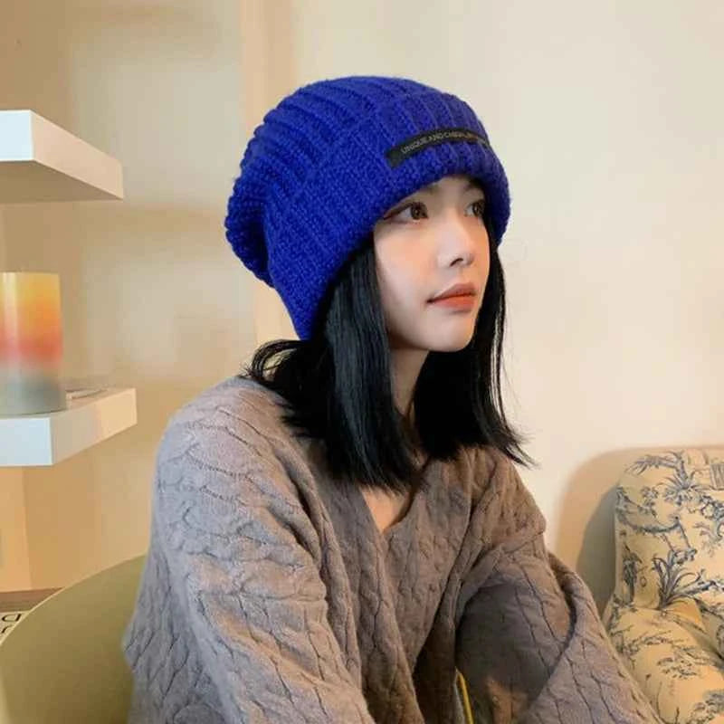 Solid Color Hats Autumn Winter Warm Cap For Women Girls Simple Outdoors Warm Caps Fashion Versatile Daily Casual Caps Gifts