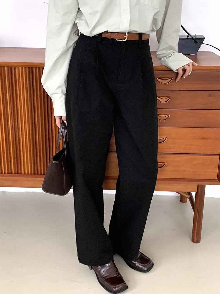 Women's High Waist Straight Leg Casual Pants