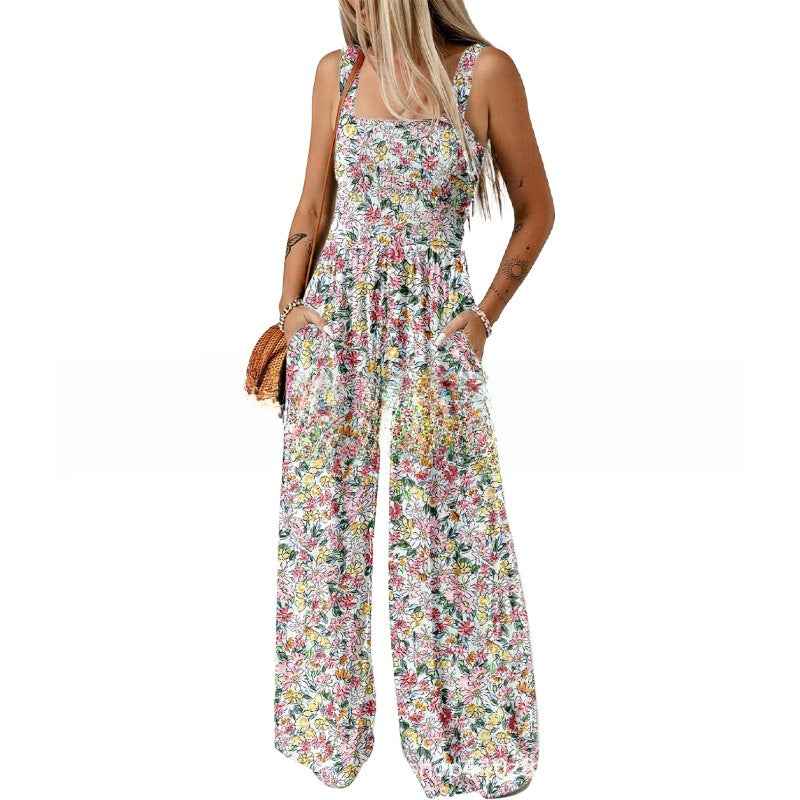 Bohemian Print Strap Jumpsuit