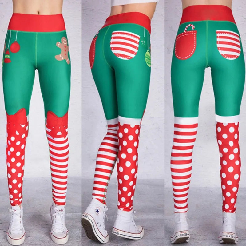 High Waist Fashion Leggings Women Fitness Running Yoga Leggings Pants Energy Gym Tight Leggings  Christmas printed Leggings - Colouronova