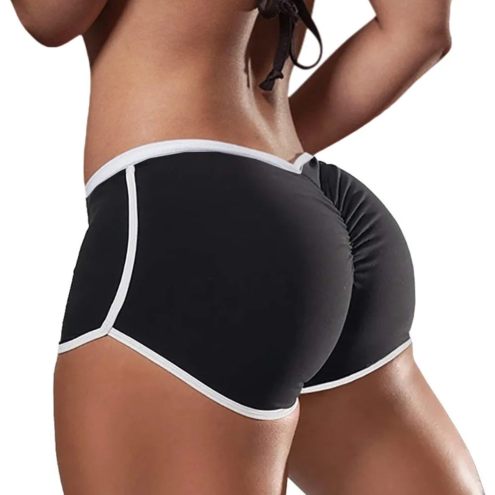 Womens Gym Fitness Sports Shorts Elastic Waist Butt-lift Buttocks Yoga Hot Pants Sexy Breathable Lingerie Ultra-Thin Underwear - Colouronova