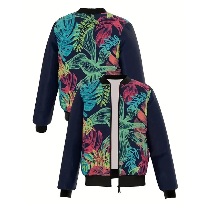 Retro Colorful Flower Jacket Men's Clothing Streetwear Graffiti Long Sleeve Jackets Harajuku Trend Autumn Casual Zipper Coat Colouronova