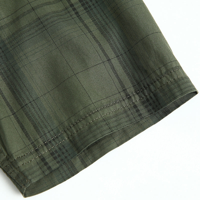 Men's Plaid Short Sleeve Cotton Shirt Colouronova