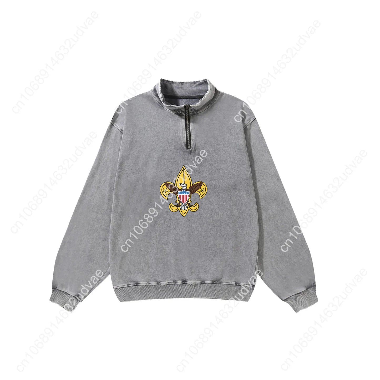 Scouts of America Retro Sweatshirt Man Woman Teenager Vintage Pullover Half Zipper Sweat Shirt Photo Custom Long Sleeved Tshirt - Colouronova