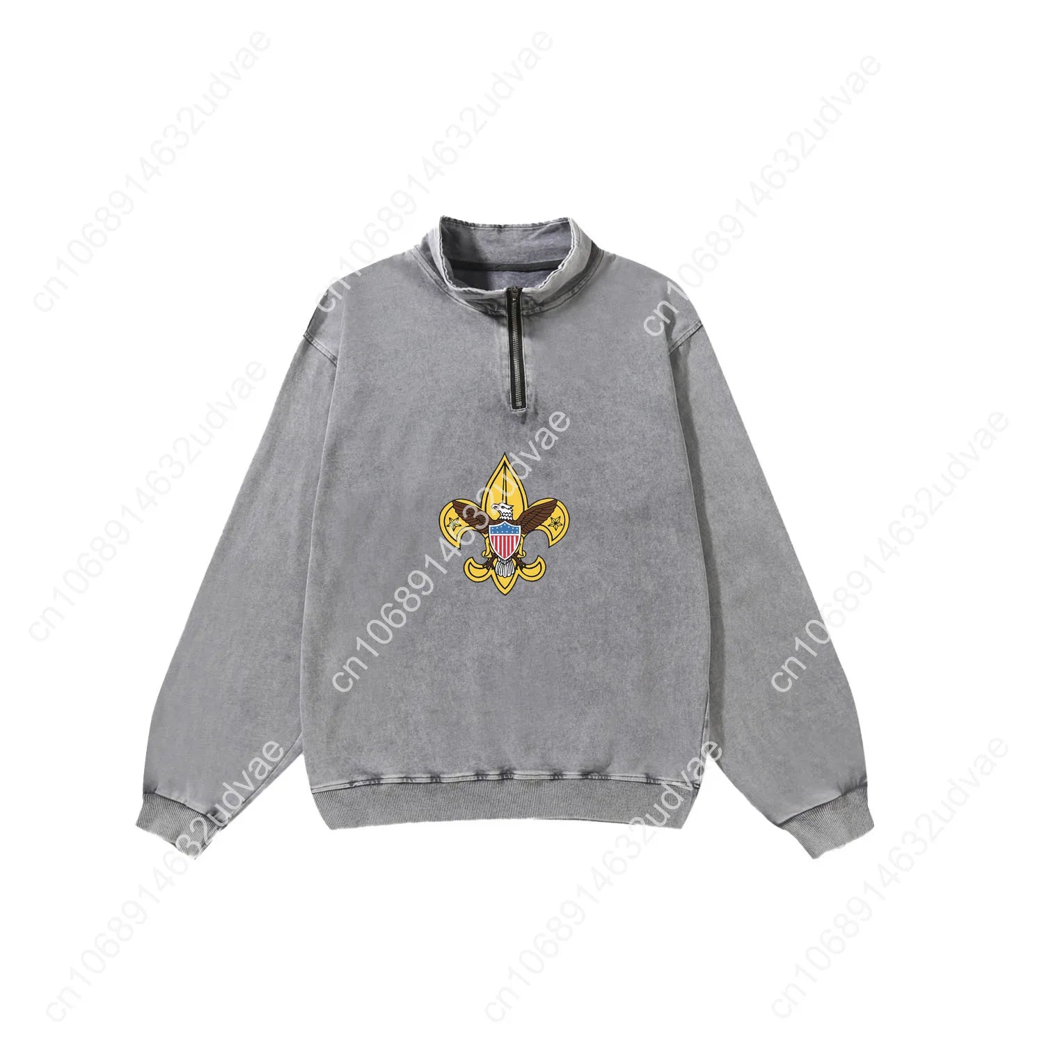 Scouts of America Retro Sweatshirt Man Woman Teenager Vintage Pullover Half Zipper Sweat Shirt Photo Custom Long Sleeved Tshirt - Colouronova