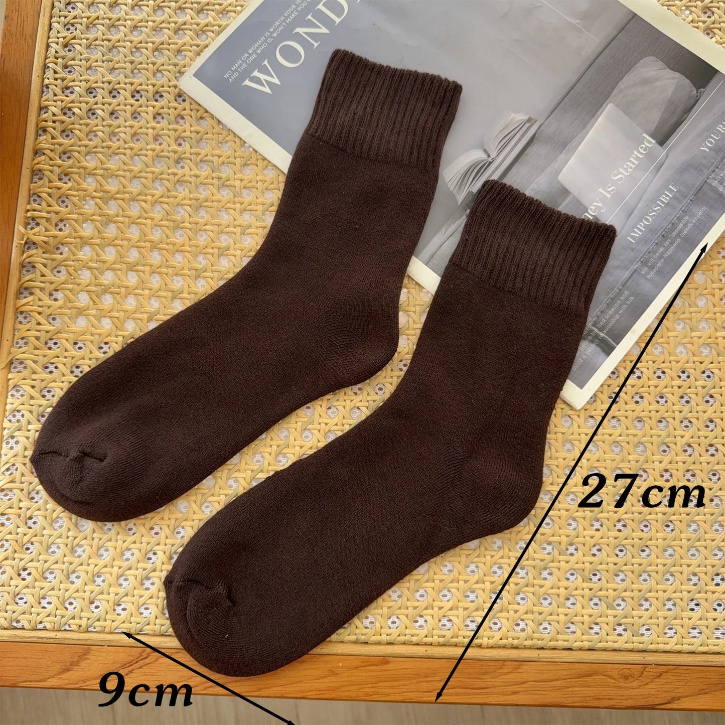 1/3Pairs Winter Warm Thicken Socks Fleece Lined Plush Warm High Tube Long Socks Solid Color Cold Weather Women Men Comfortable - Colouronova