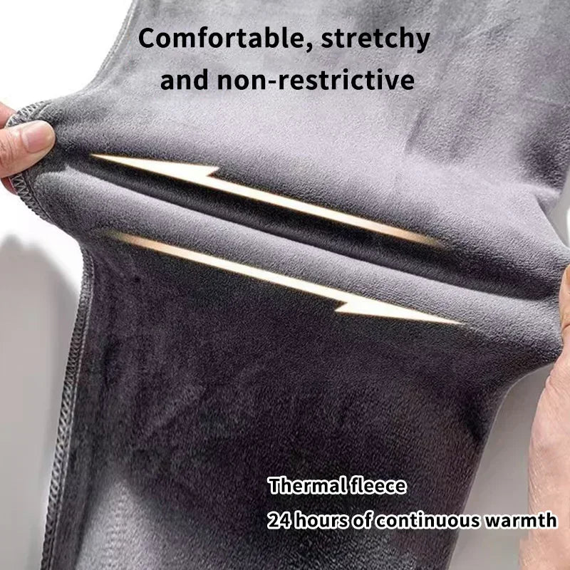 Brand Quality Men's Winter Warm Corduroy Pants Thick Fleece Casual Pants for Men Cargo Baggy Joggers Trousers Solid Sweatpants - Colouronova