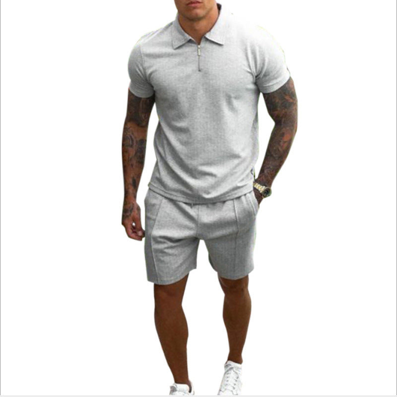 Short-sleeved lapel shorts Colouronova