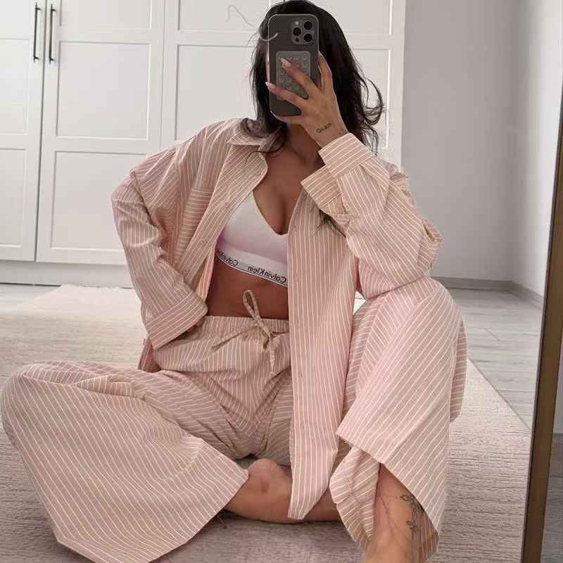 Striped Long Sleeve Loungewear Set