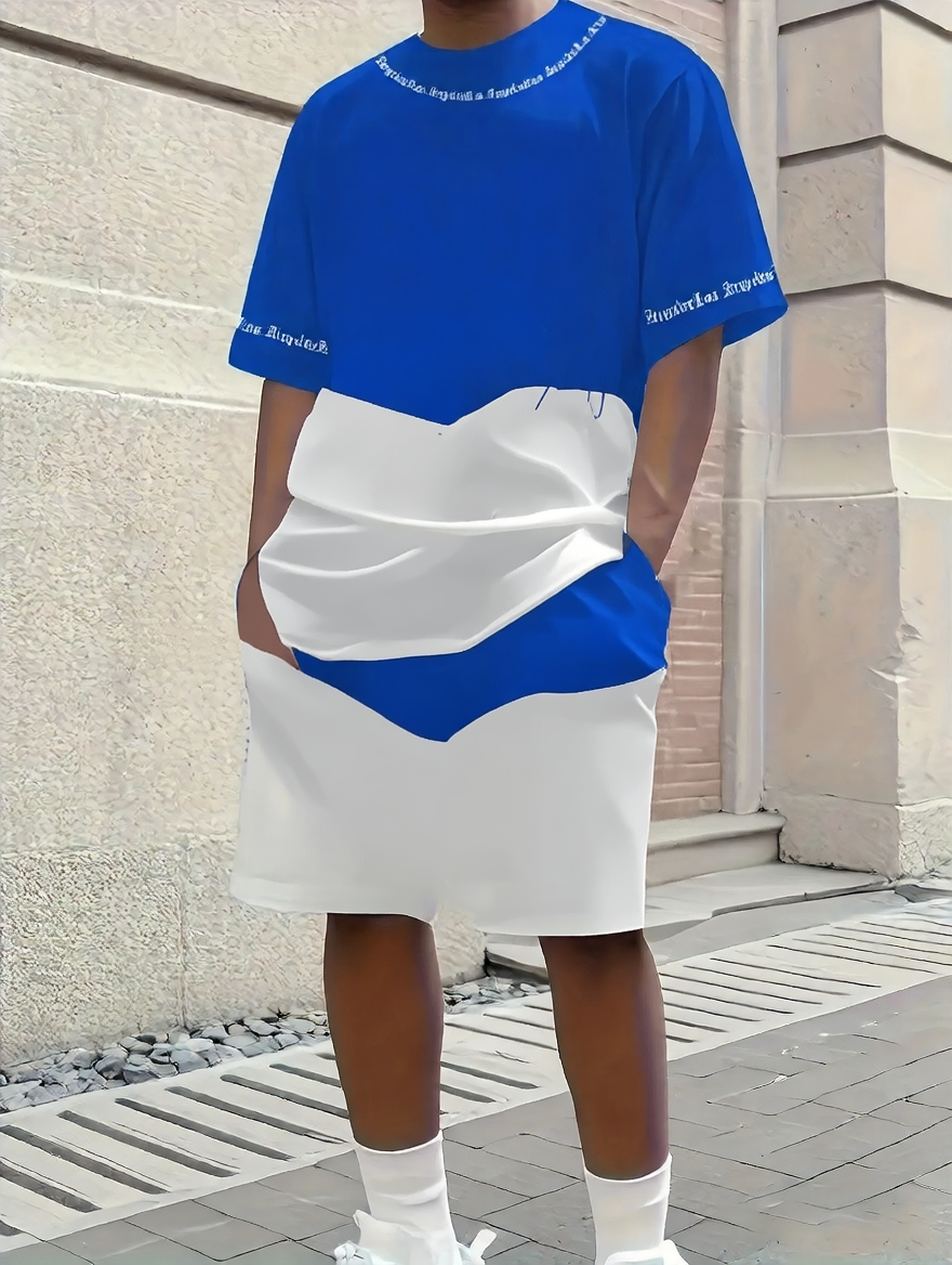 Men's Short Sleeve and Shorts Casual Set Colouronova