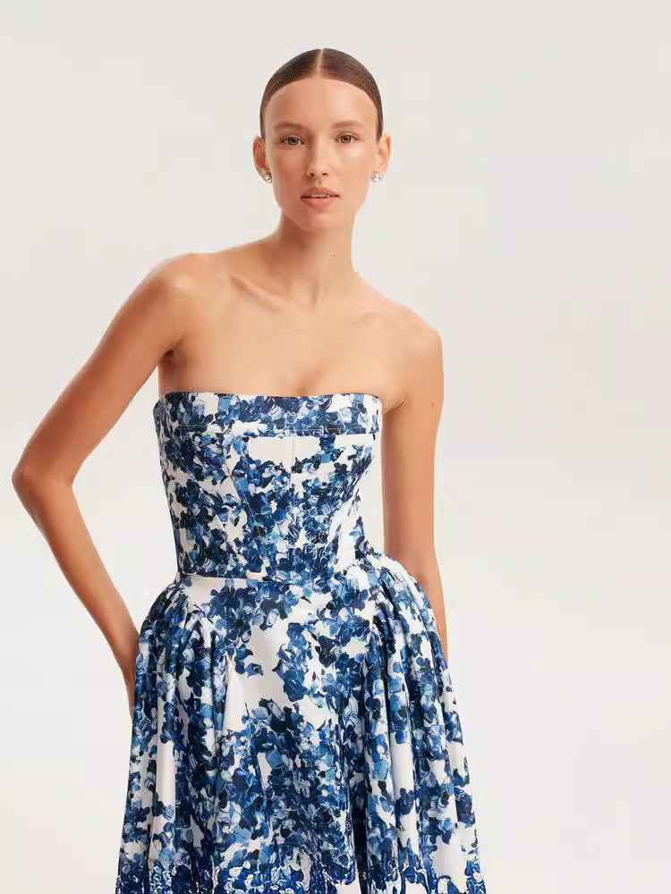 Off-Shoulder 3D Pattern Evening Dress
