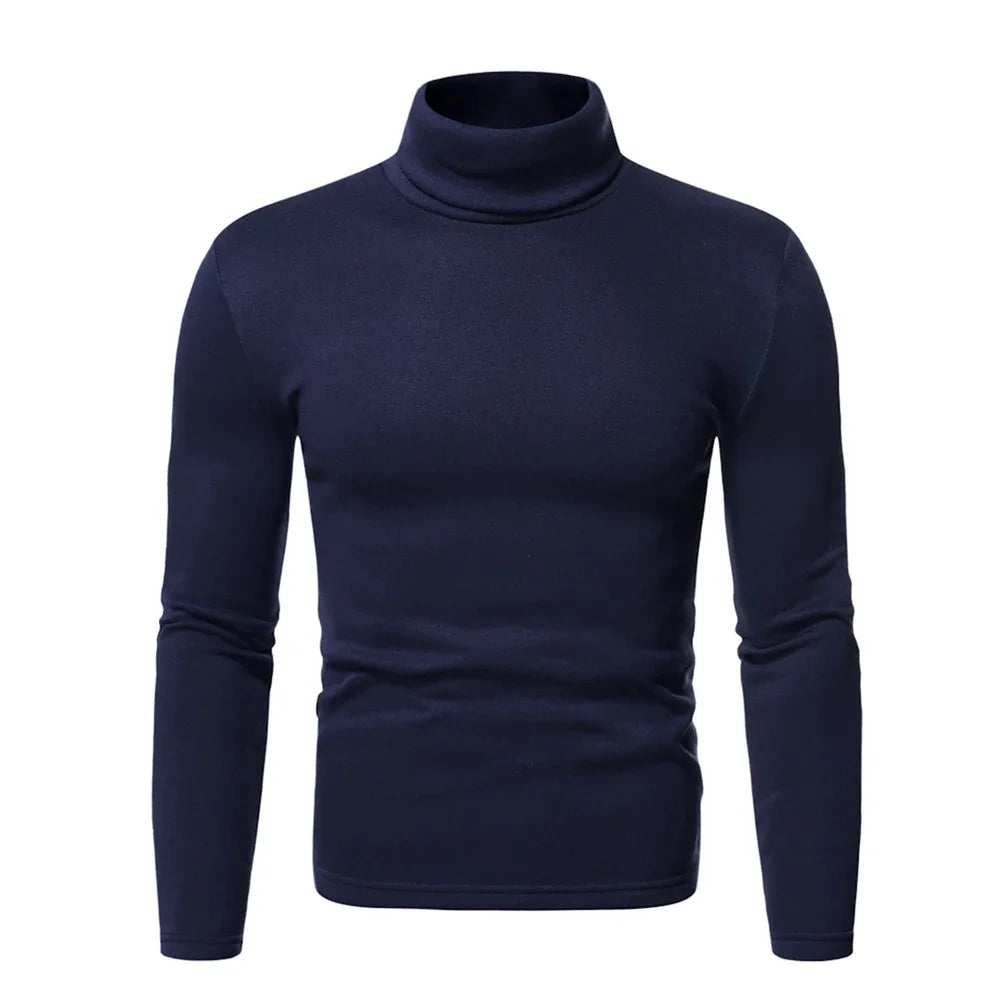 Man Thermal Turtleneck Casual Sleepwear Shirt S-2XL Sleeve Long Slim Coat 6 Colors Basic Sweater Bottom Winter Warm - Colouronova
