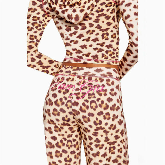 Printed Hooded Long Sleeve Thumb Hole Two Piece Set Colouronova