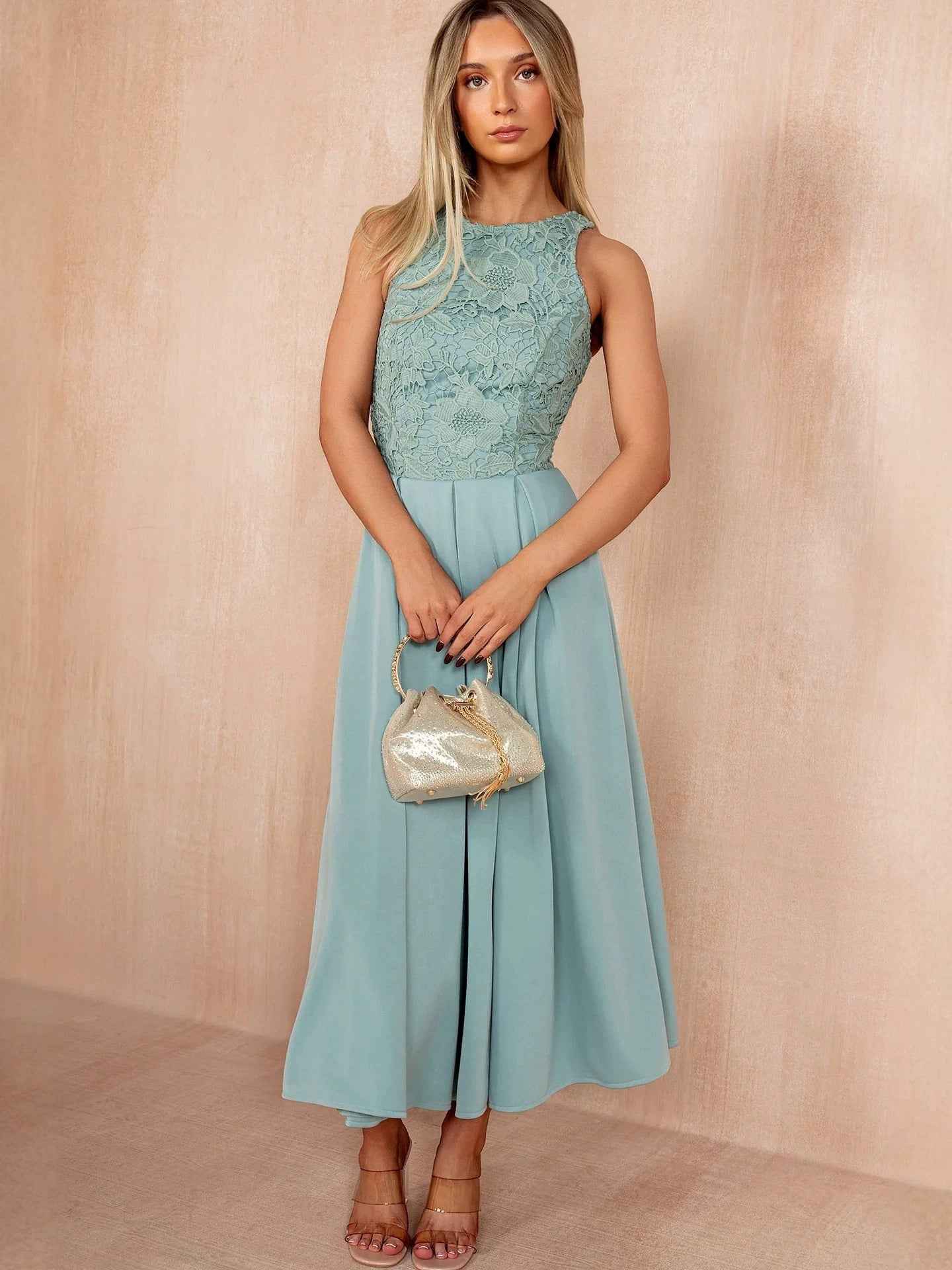 Floral Sleeveless A-Line Dress