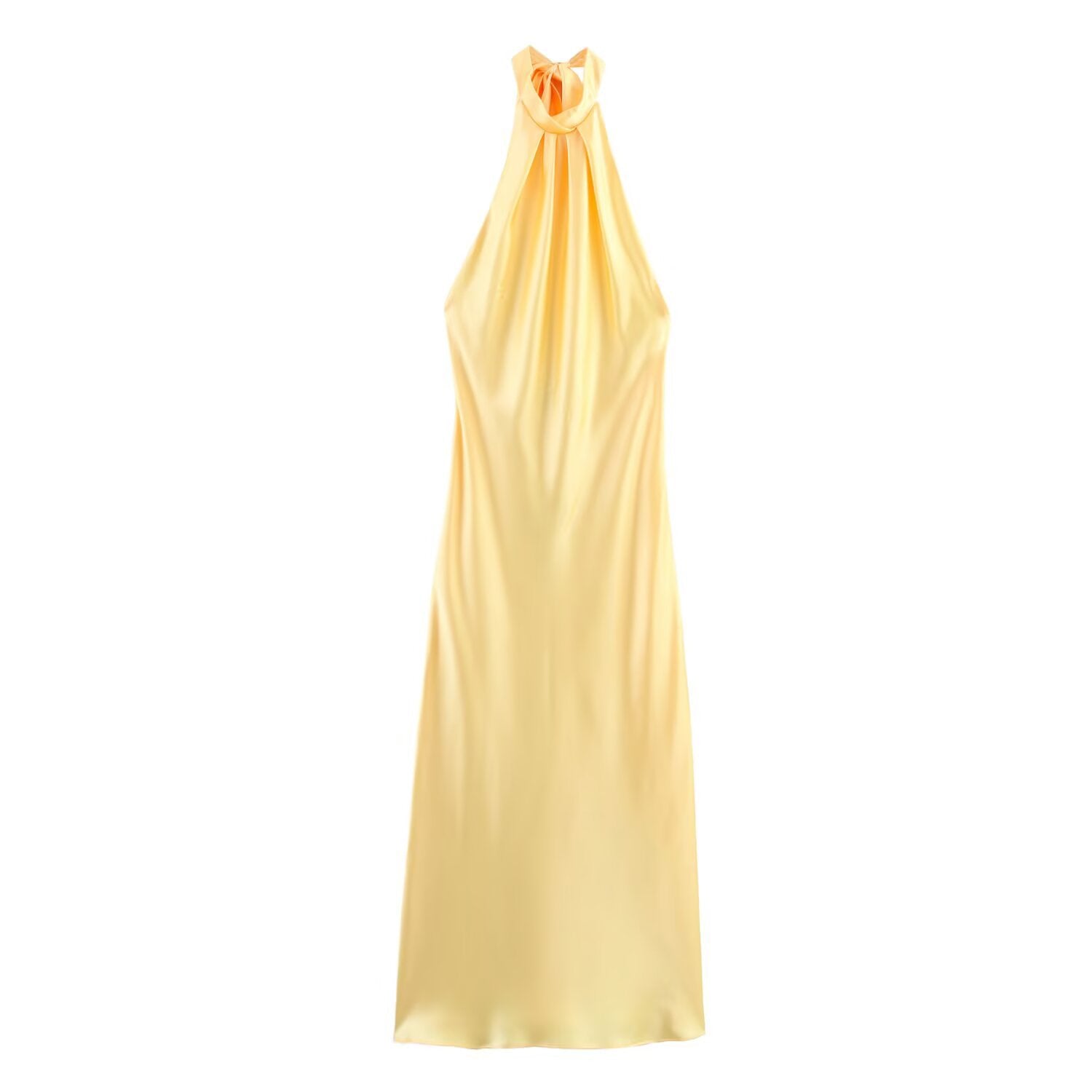 Women's Satin Halter Neck Dress Colouronova