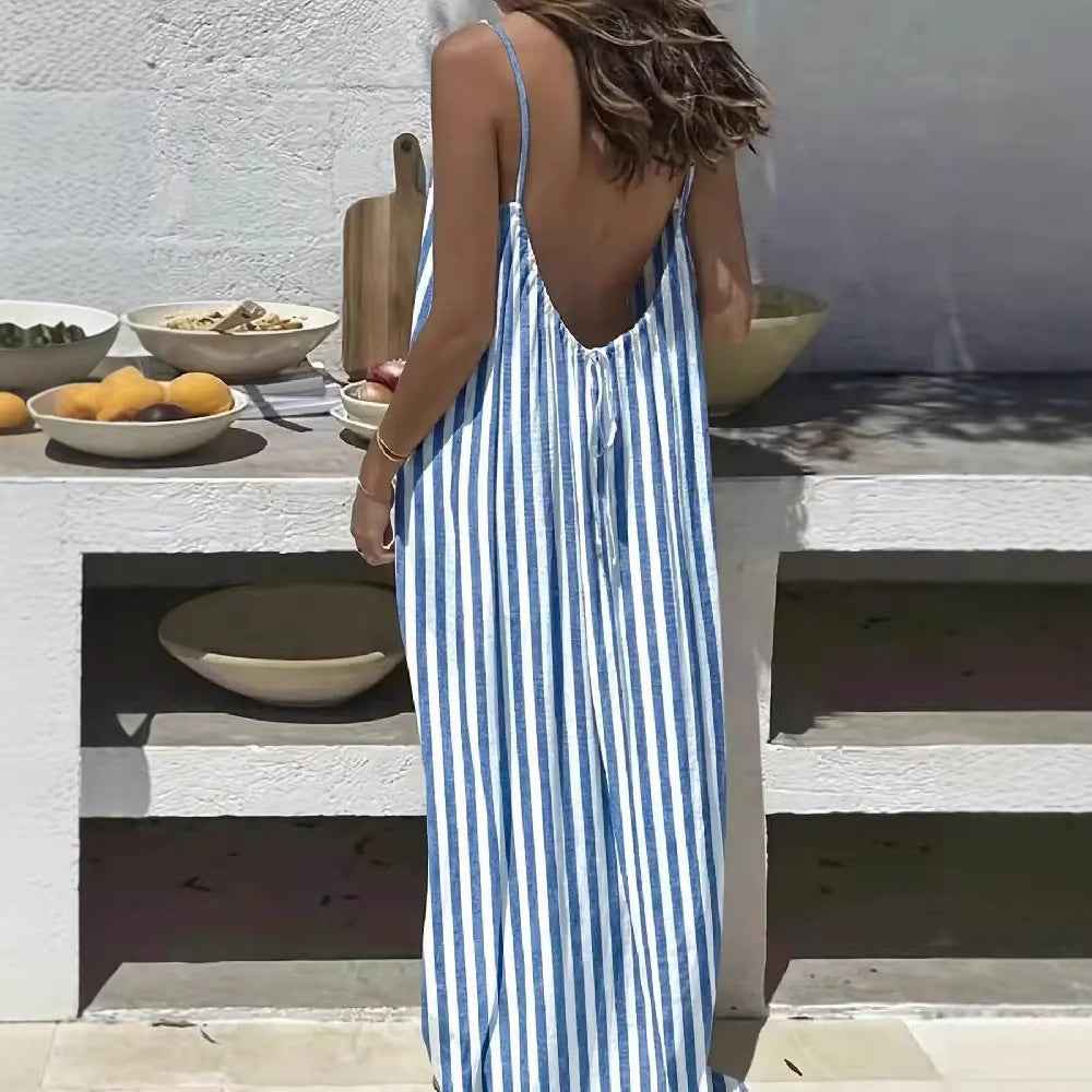 Womens Strappy Backless Maxi Dress