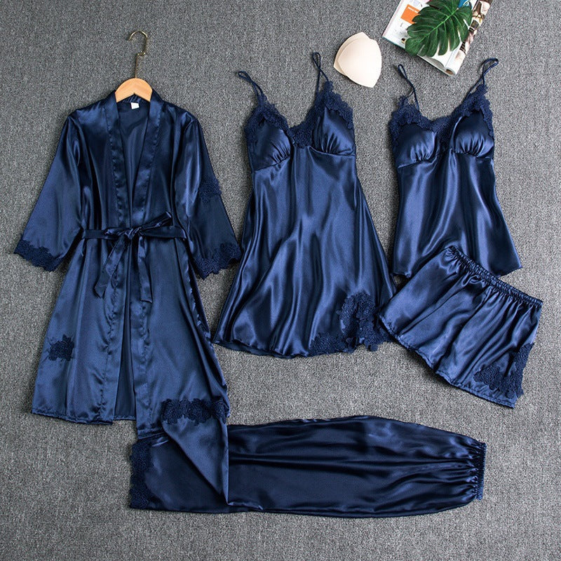 Womens Silk-like Pajama Set Colouronova