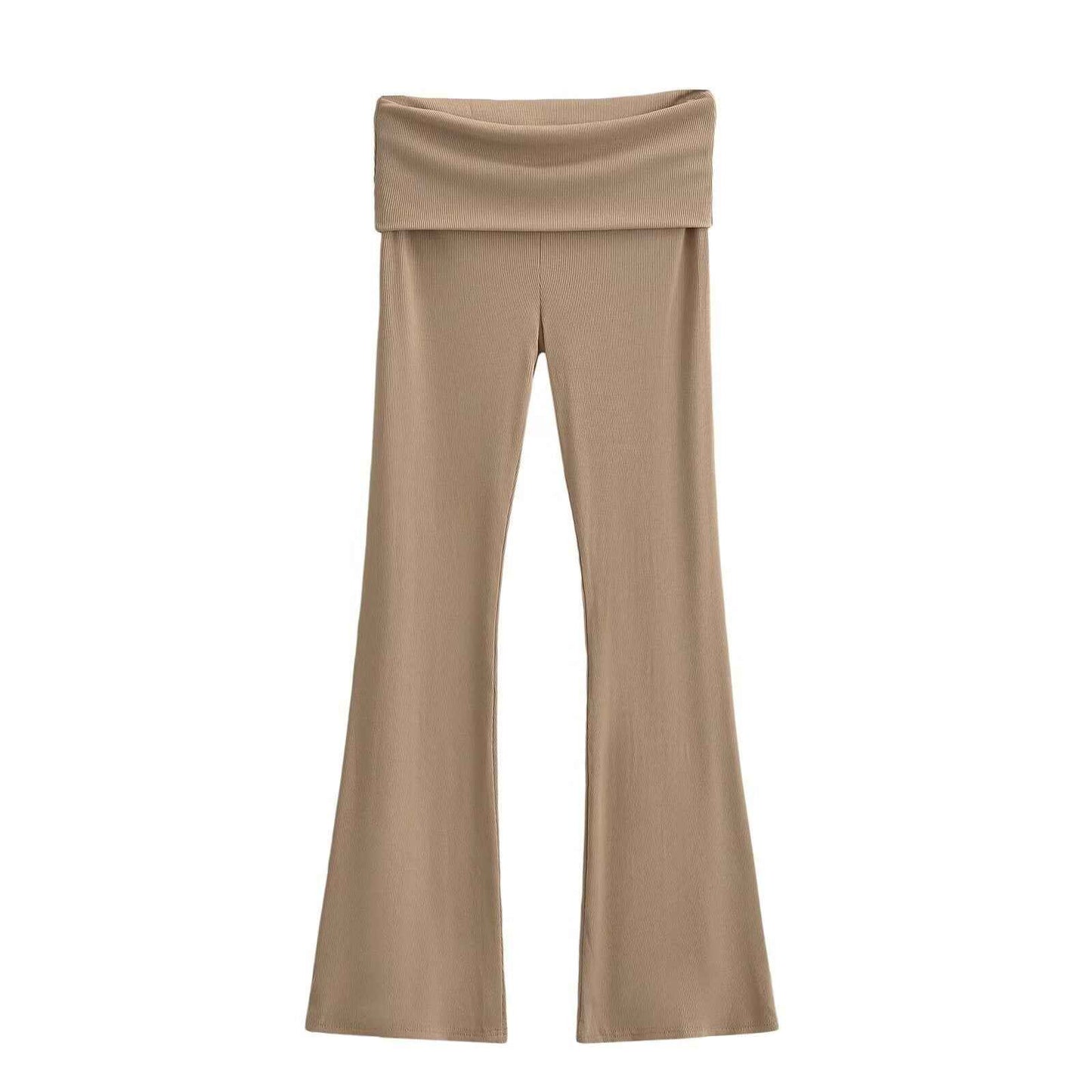 Women's Double Waist Flared Sports Pants