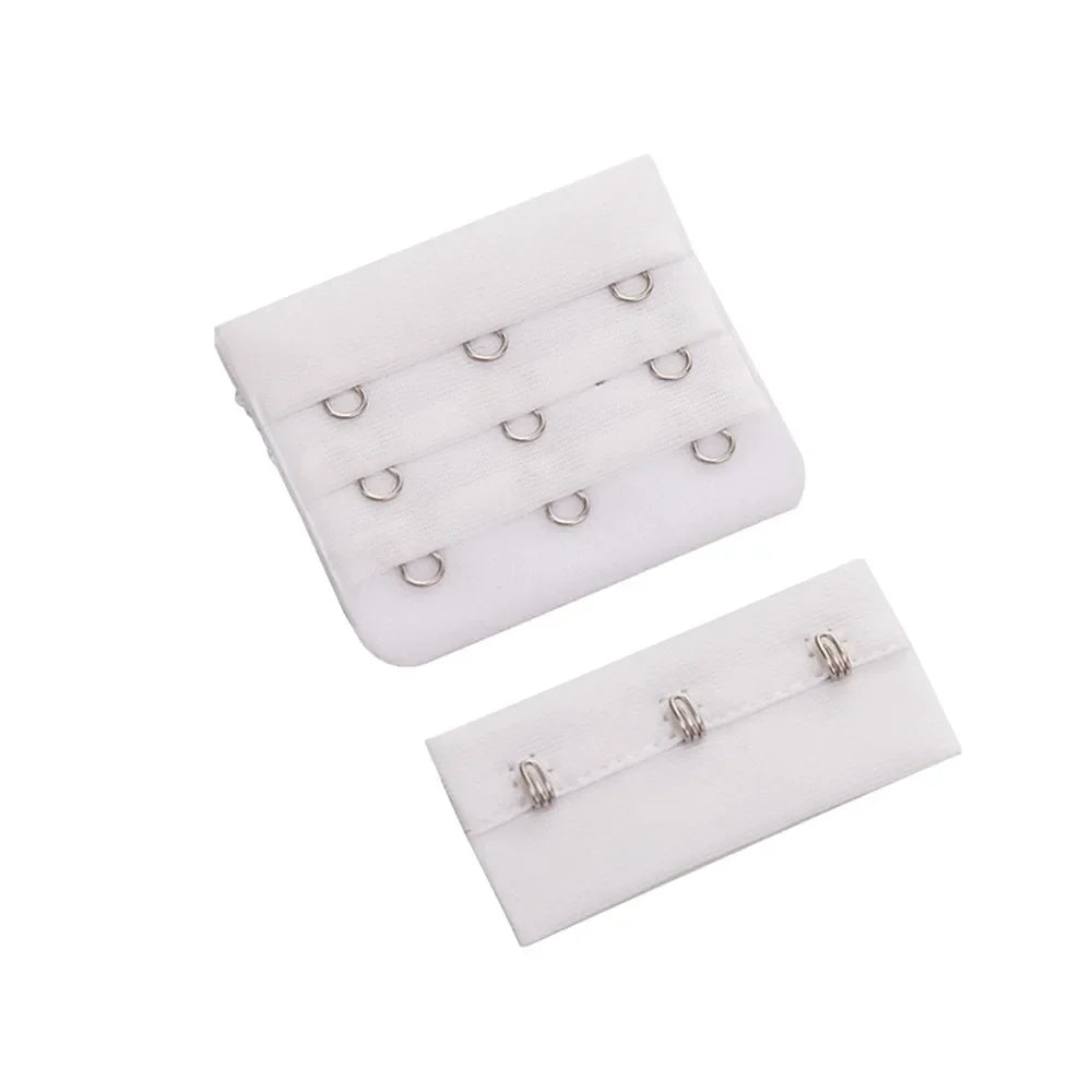 Bra Extenders Strap Tops Lingerie Women's Back Bra Extender Straps 3Hooks 3 Rows Premium Metal and Cotton Strapless Accessories - Colouronova