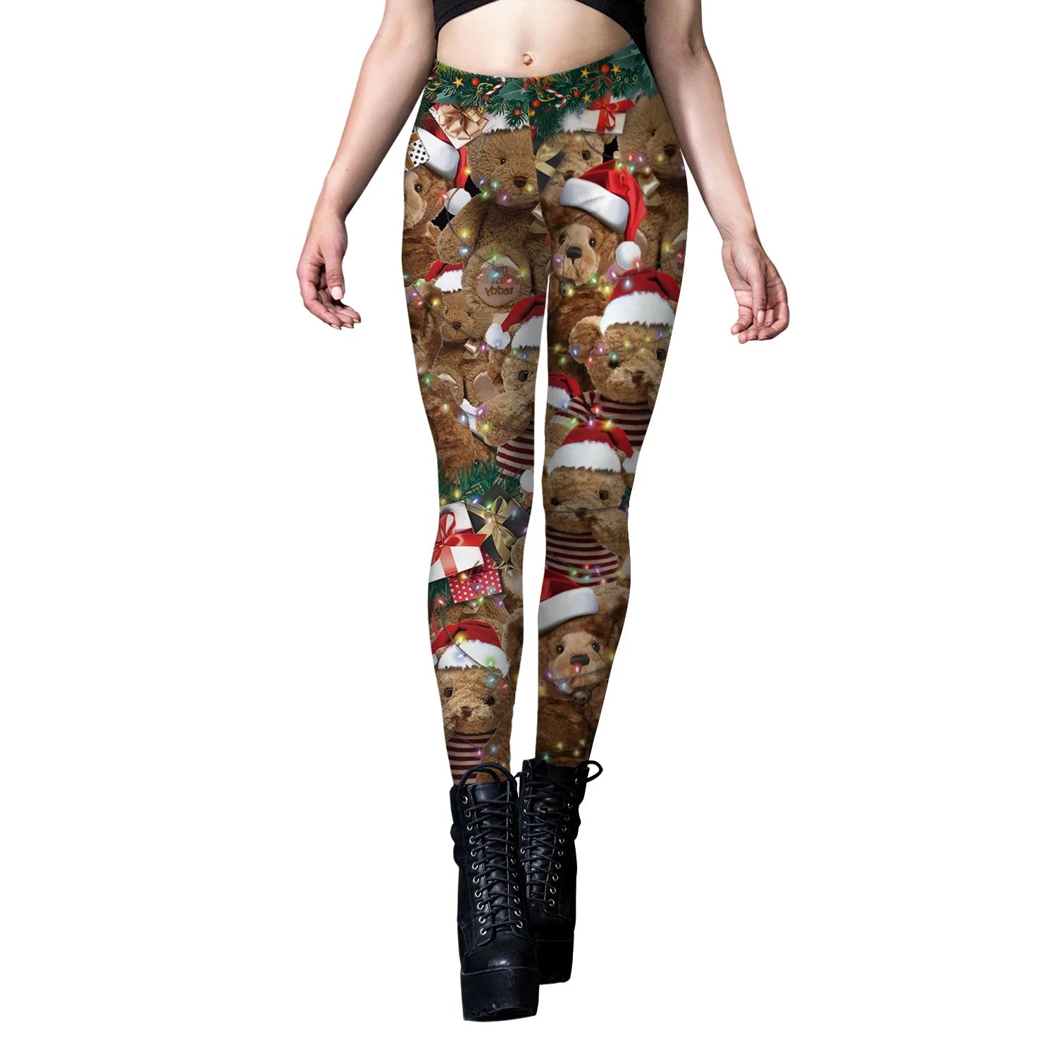 Phantasy Vintage Women Christmas Leggings Autumn Winter Women Xmas Pants Sexy Tights Trousers Festival Party Carnival Leggings - Colouronova