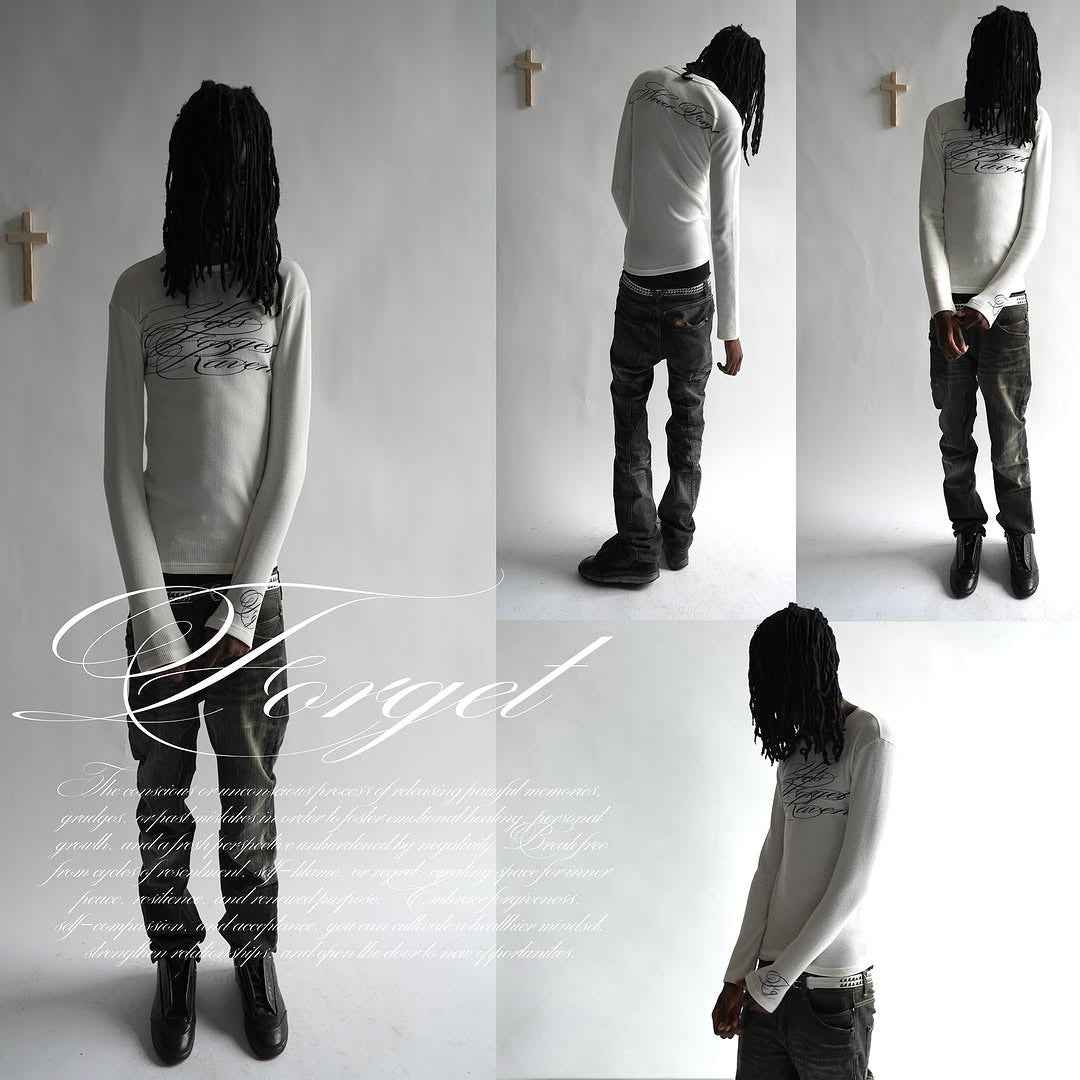 American Long-sleeved T-shirt Diablo Vintage Print