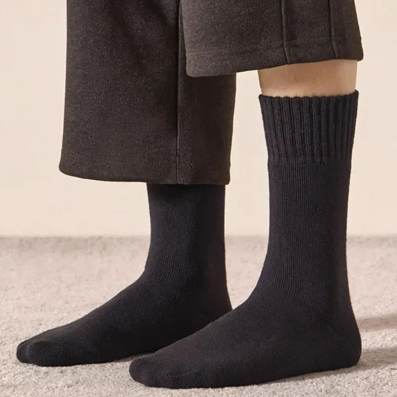 1/3Pairs Winter Warm Thicken Socks Fleece Lined Plush Warm High Tube Long Socks Solid Color Cold Weather Women Men Comfortable - Colouronova