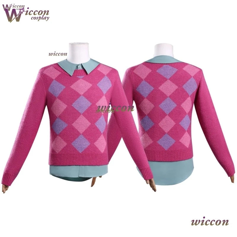 Kpop Demon Hunters Baby Saja Boys Cosplay Costume Wig Hat Set Pink Sweater Full Outfit Baby Wig Hat Men Halloween Xmas Roleplay - Colouronova