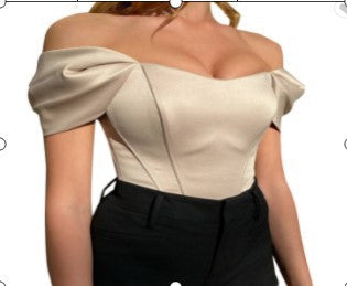 Womens Fishbone Tube Top Summer Blouse Colouronova