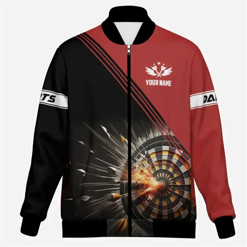 Fashion Darts Graphic Jacket Custom Name Team Name Personalization 3D Printed Coat Trend Casual Oversized Sweatshirt Jackets Colouronova