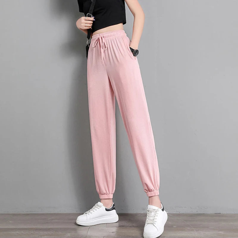 2022 new Gray Women Sweatpants Autumn New Baggy Fashion Oversize Sports Pants Black Winter Thick Joggers Streetwear Trousers - Colouronova