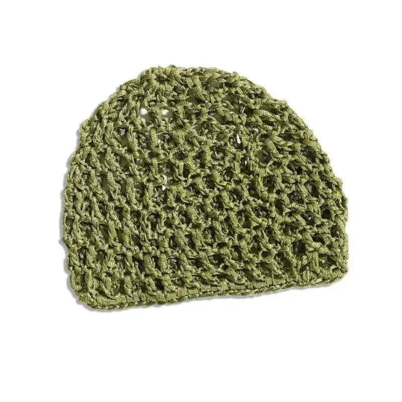 R1WE Hollowout Crochet Brimless Hat Simple Skull Cap Breathable Knitted Hat for Autumn Winter Fashion Hair Net Sleep Headwear