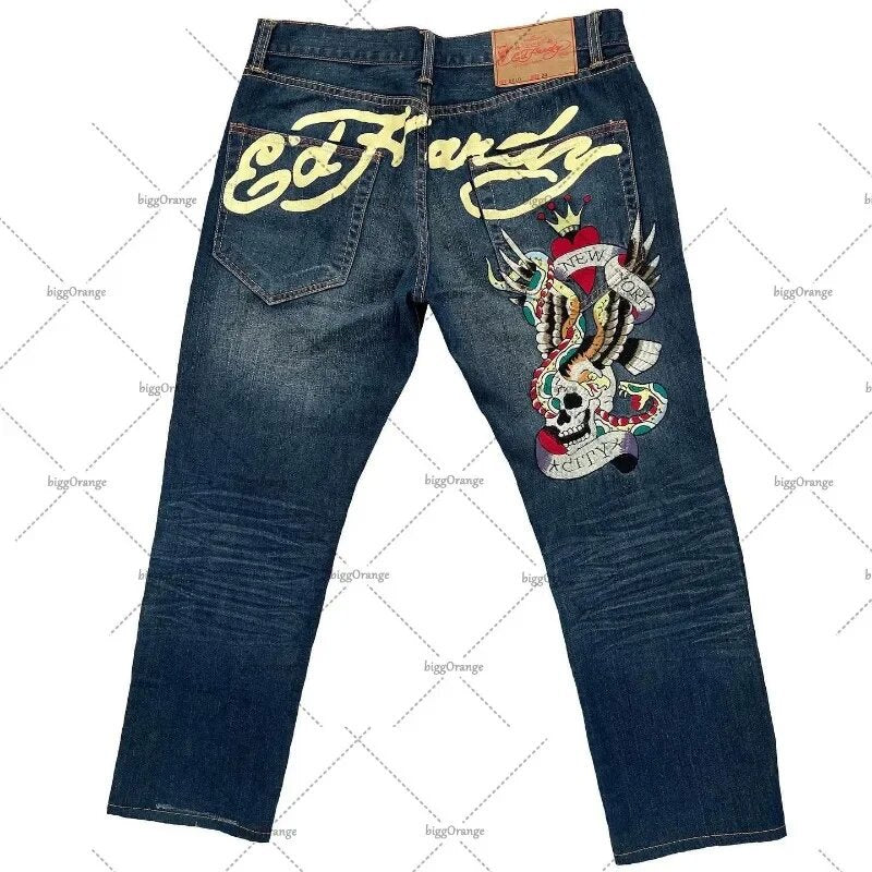 Straight-leg retro loose wide-leg jeans Colouronova