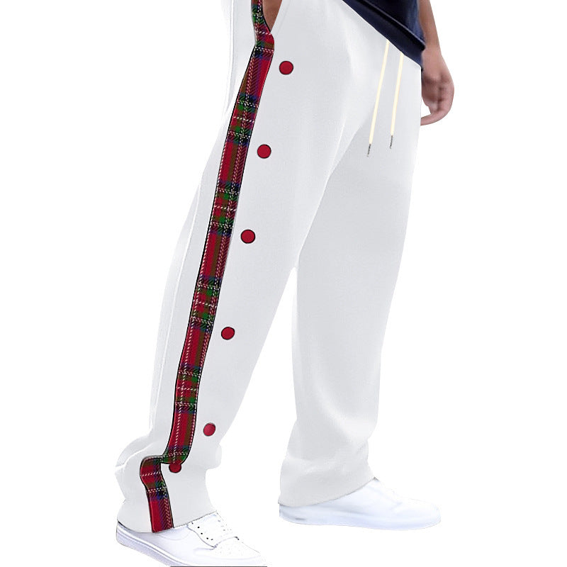 Pants with contrasting color patchwork patterns Colouronova
